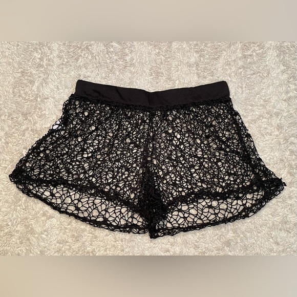 Black Fish Net Shorts - Picture 3 of 11